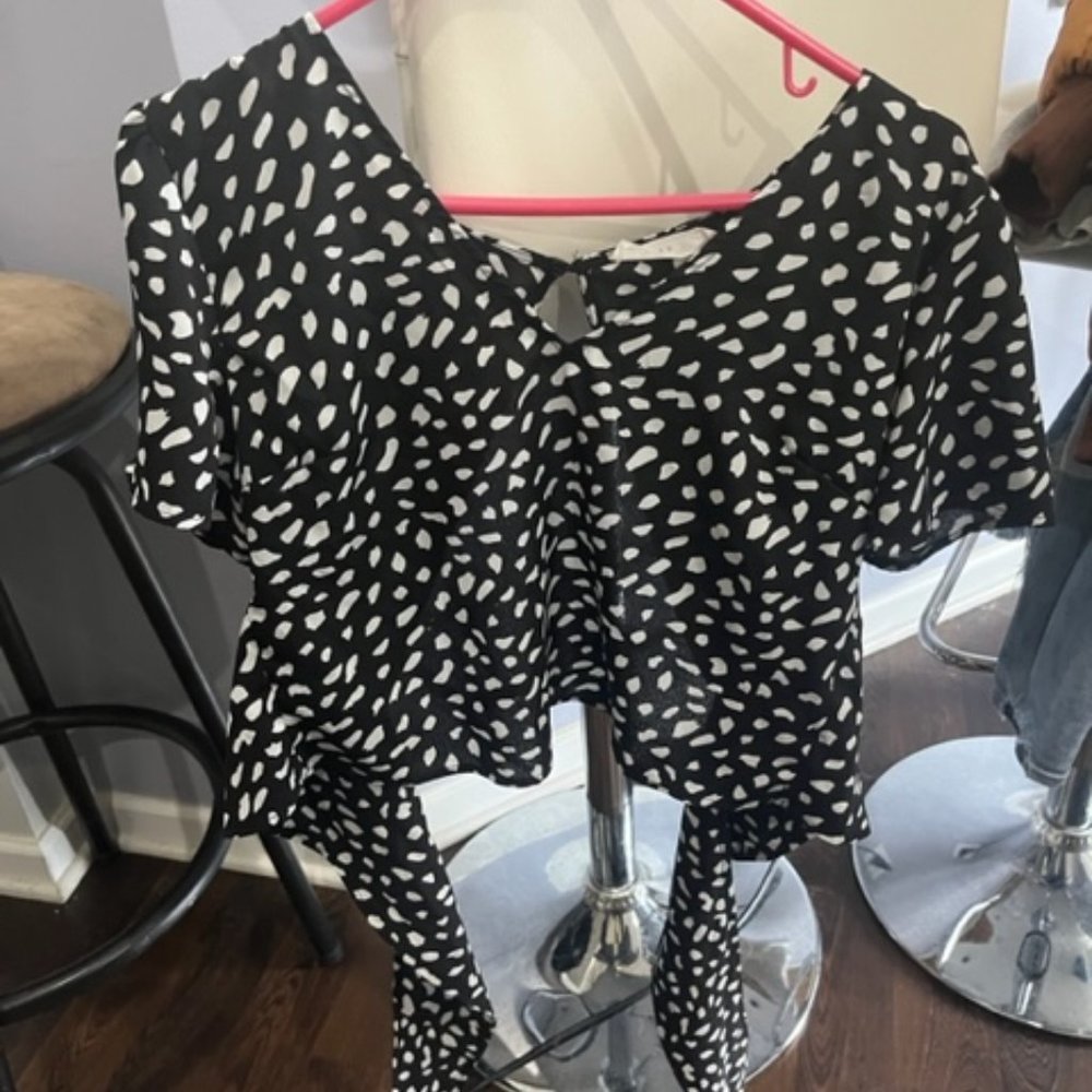 Lush Open Back Blouse